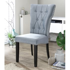 2 Better Home Products La Costa Gray Velvet Tufted Dining Chairs