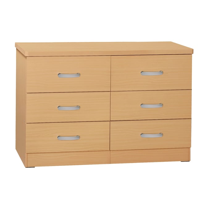 Better Home Products DD PAM Beech Bedroom 6 Drawer Dresser BETHOM-616859965638