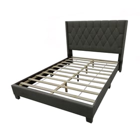 Better Home Products Amelia Charcoal Fabric Tufted Queen Platform Bed