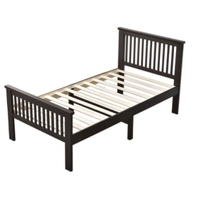 Better Home Products Jassmine Tobacco Solid Pine Wood Platform Twin Bed