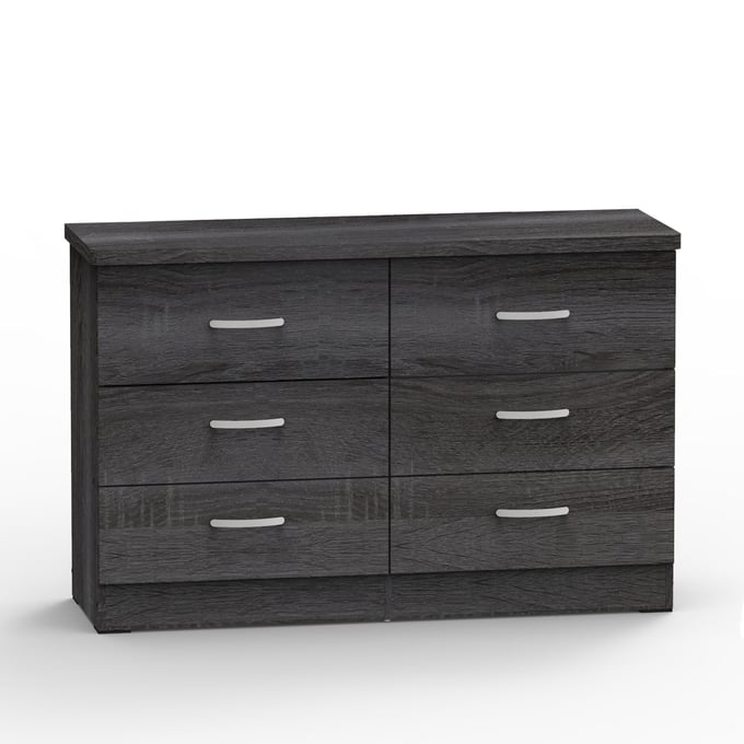 Better Home Products DD PAM Gray 6 Drawer Bedroom Dresser BETHOM-DD-Pam-Gray