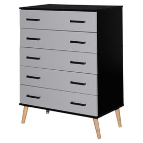 Better Home Products Eli Black Light Gray Drawer Chest