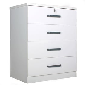 Better Home Products Liz White Jumbo 4 Drawer Storage Chest Dresser