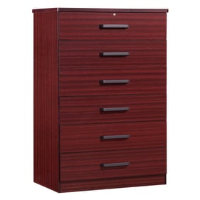 Better Home Products Liz Mahogany Jumbo 6 Drawer Storage Chest Dresser