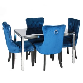 Better Home Products Lisa Blue Chrome 5pc Dining Set