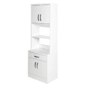 Better Home Products Shelby White Wooden Kitchen Tall Pantry