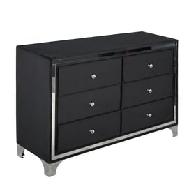 Better Home Products Monica Black Velvet Double Dresser