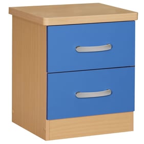 Better Home Products Cindy Blue Faux Wood 2 Drawer Nightstand