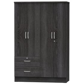 Better Home Products Luna Gray 4 Doors 2 Drawers Armoire