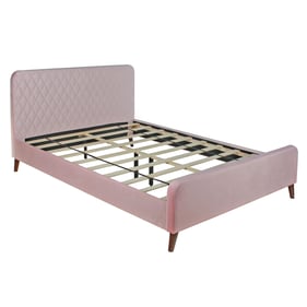 Better Home Products Roza Light Pink Velvet Upholstered Queen Bed