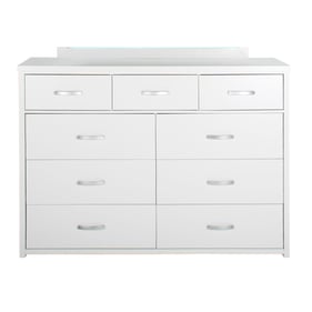 Better Home Products Majestic Super White 9 Drawers Double Dresser