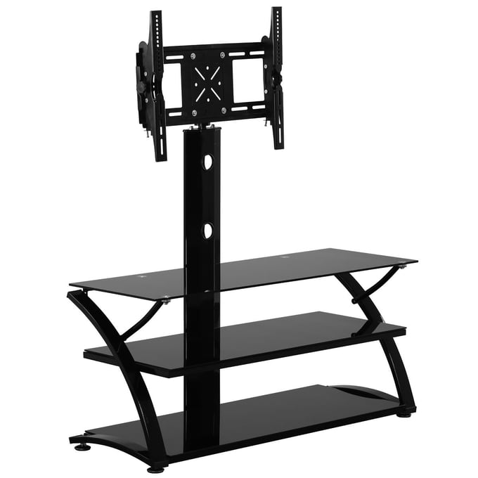 Better Home Products Rosa Black Swivel TV Stand BETHOM-TV600