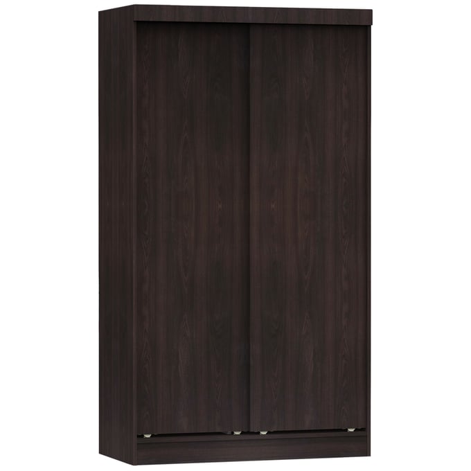 Better Home Products W40 Tobacco Double Sliding Door Wardrobe BETHOM-W40-Tobacco