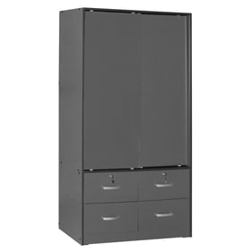 Better Home Products Sarah Dark Gray Double Sliding Door Armoire