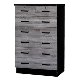 Better Home Products Cindy Gray Black 7 Drawer Chest