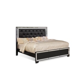 Bella Esprit Belisa Black PU Queen Bed with LED Lightning