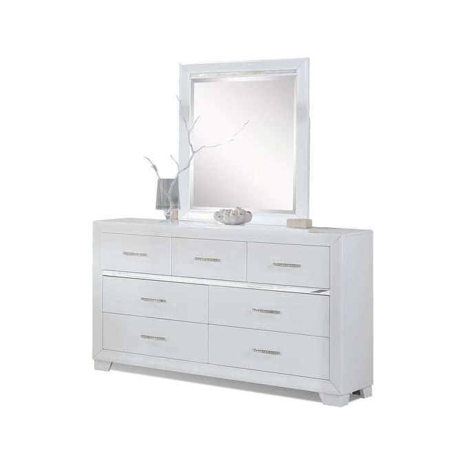 Bella Esprit Denali White Dresser and Mirror BLSP-52556-DRMR