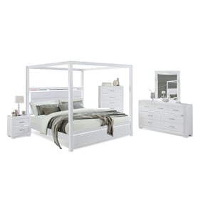 Bella Esprit Denali White 5pc Bedroom Set with Queen Canopy Bed