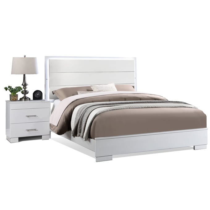 Bella Esprit Nivia White 2pc Bedroom Set with Queen Bed BLSP-E52630-Q-BR-S1