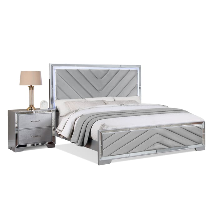 Bella Esprit Celina Silver 2pc Bedroom Set with King Bed BLSP-52633-K-BR-S1