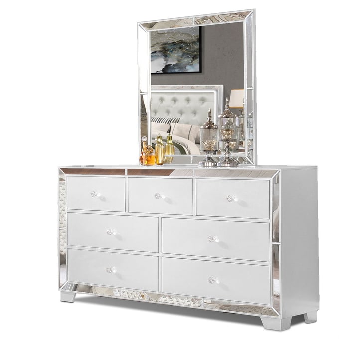 Bella Esprit Belisa White Dresser and Mirror BLSP-E52636-DRMR