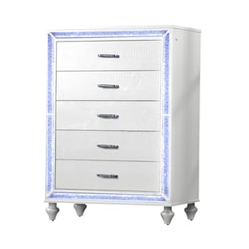 Bella Esprit Reve Belle White Led Lights 5 Drawers Chest