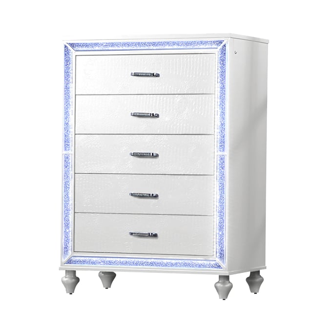 Bella Esprit Reve Belle White Led Lights 5 Drawers Chest BLSP-52645-CH