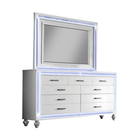 Bella Esprit Reve Belle White Led Lights Dresser and Mirror