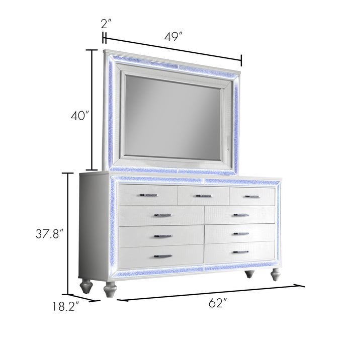 White on sale led dresser