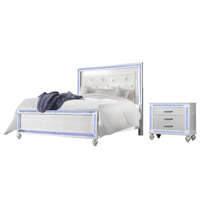 Bella Esprit Reve Belle White 2pc Bedroom Set with Queen Bed BLSP-52645-BR-S1