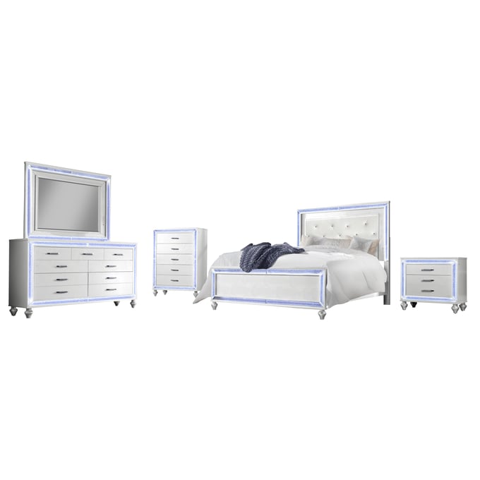 Bella Esprit Reve Belle White 5pc Queen Bedroom Set BLSP-52645Q-5PC