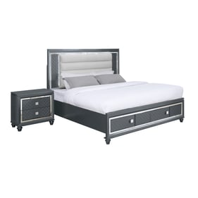 Bella Esprit Valmont Grey 2pc Bedroom Set With King Storage Bed