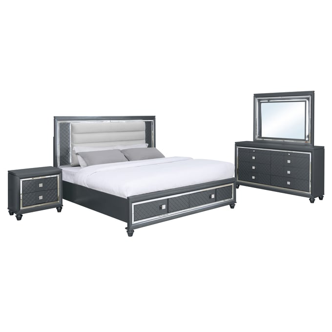 Bella Esprit Carlyle Charcoal 4pc King Bedroom Set BLSP-52684K-4PC