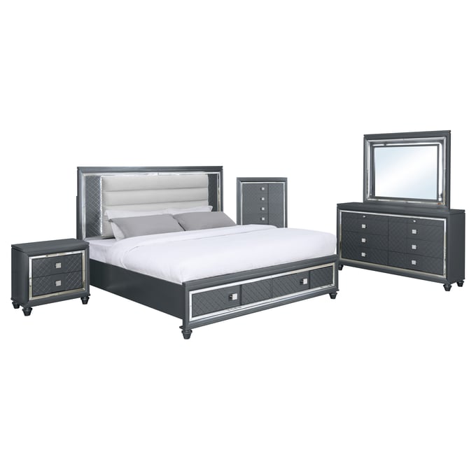 Bella Esprit Valmont Grey 5pc King Bedroom Set BLSP-52673K-5PC