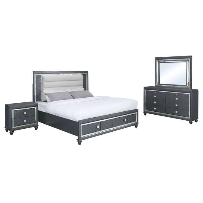 Bella Esprit Carlyle Charcoal 4pc Queen Bedroom Set BLSP-52684Q-4PC