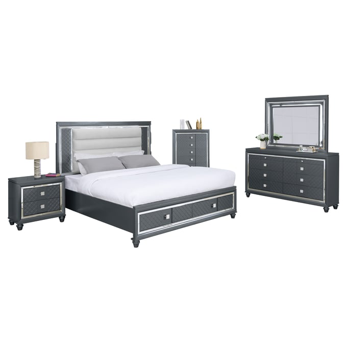 Bella Esprit Valmont Grey 5pc Queen Bedroom Set BLSP-52673Q-5PC