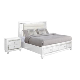 Bella Esprit Carlyle White 2pc Bedroom Set With King Storage Bed