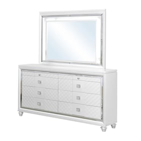 Bella Esprit Valmont White Dresser and Mirror