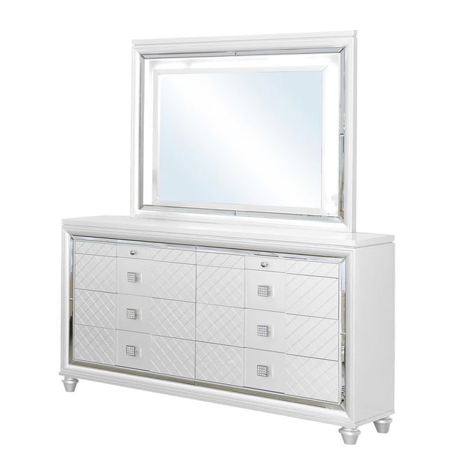 Bella Esprit Valmont White Dresser and Mirror BLSP-52725-DRMR