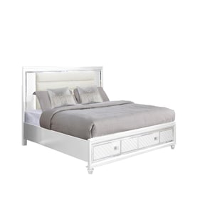 Bella Esprit Carlyle White Queen Storage Bed