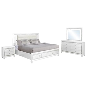 Bella Esprit Carlyle White 4pc King Bedroom Set