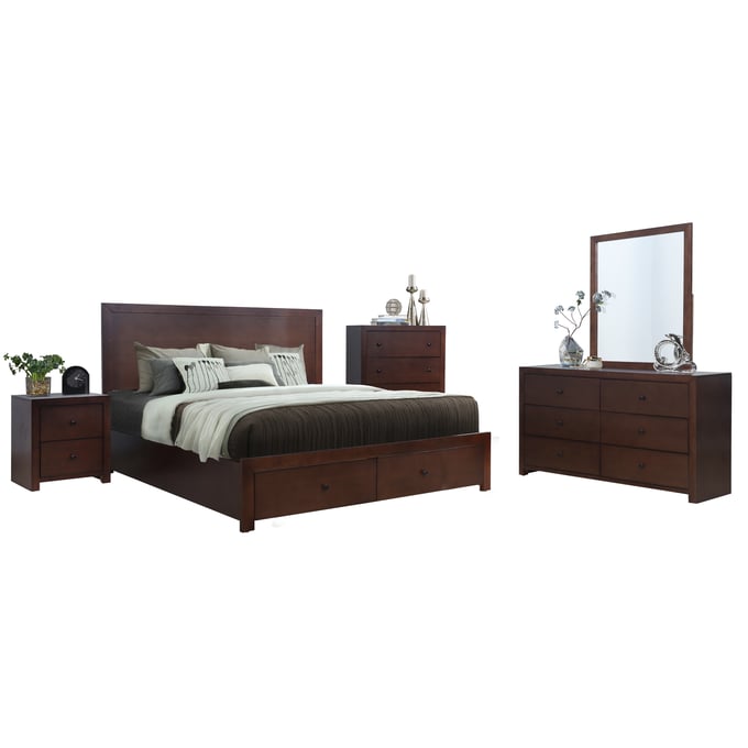 Bella Esprit Rowan Walnut 5pc King Bedroom Set BLSP-52704K-5PC