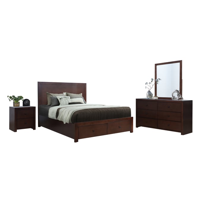 Bella Esprit Rowan Walnut 4pc Queen Bedroom Set BLSP-52704Q-4PC