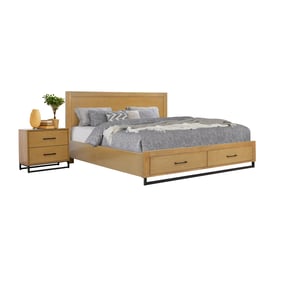 Bella Esprit Clara Light Oak 2pc Bedroom Set With King Storage Bed