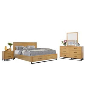 Bella Esprit Clara Light Oak 4pc Queen Bedroom Set