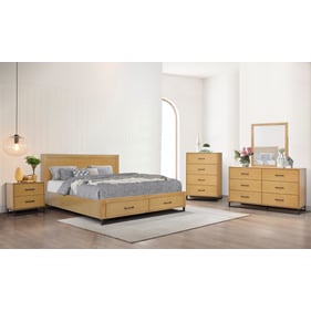 Bella Esprit Clara Light Oak 5pc King Bedroom Set