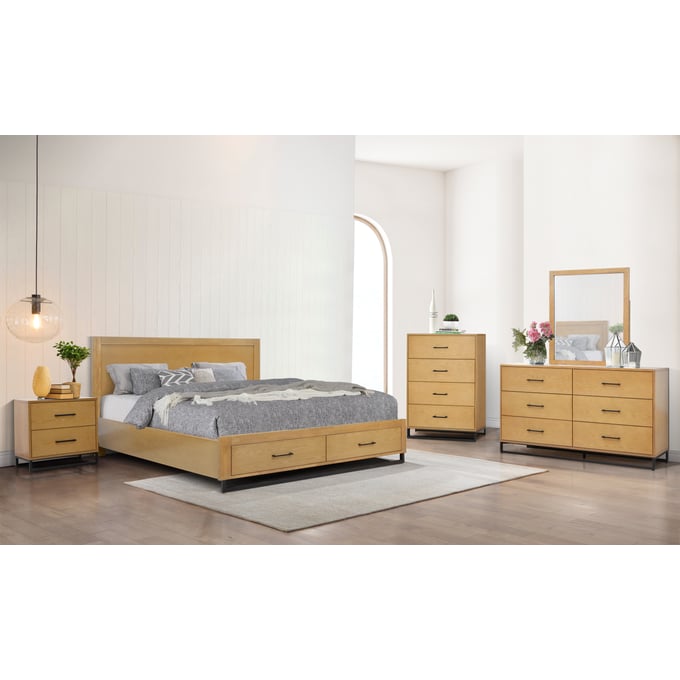 Bella Esprit Clara Light Oak 5pc King Bedroom Set BLSP-52706K-5PC