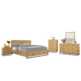 Bella Esprit Clara Light Oak 5pc Queen Bedroom Set