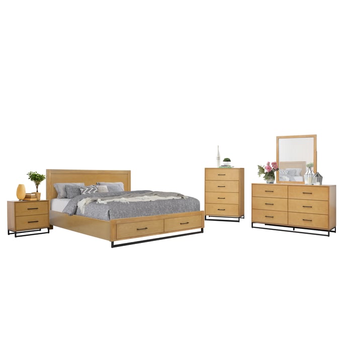 Bella Esprit Clara Light Oak 5pc Queen Bedroom Set BLSP-52706Q-5PC