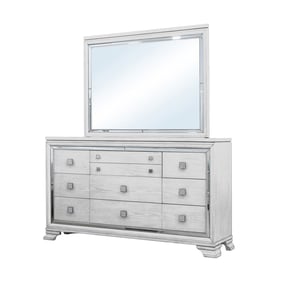 Bella Esprit Valmont White Dresser and Mirror